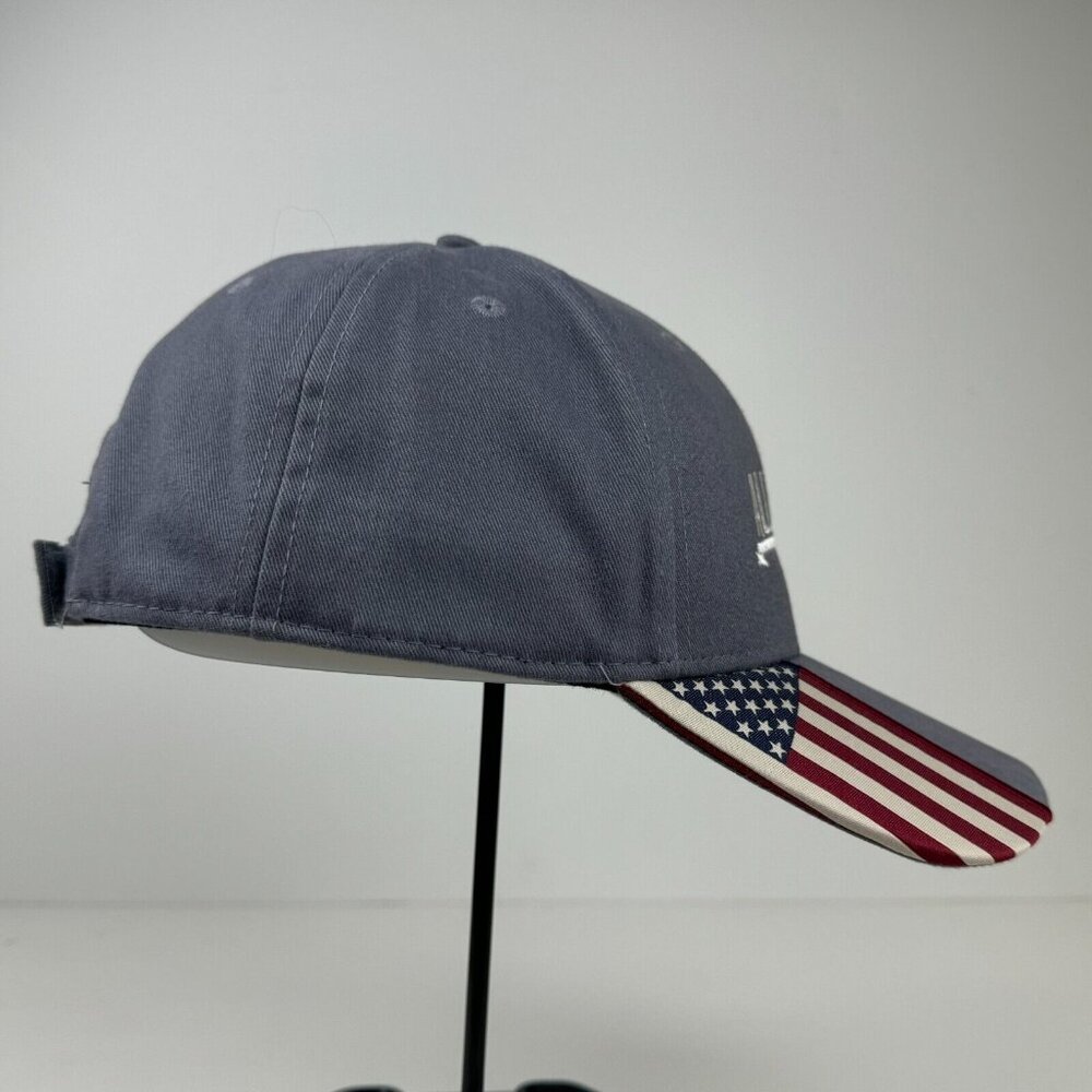 Allegiant Cap Gray American Flag on Bill Outdoor Ball Cap Hook Loop Strap - Picture 2 of 8